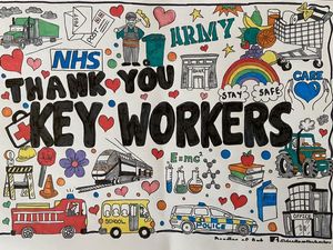 Supporting image for story: Mystery artist leaves touching colourful 'thank you' for Market Drayton firefighters