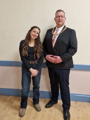 Sofía Ros and Mayor of Newport, Cllr. Thomas Janke after the concert.