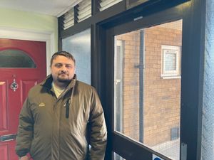 Cllr Matt Cook says fire doors in Dean Court Brierley Hill are not fit for purpose. Picture Martyn Smith/LDRS free for LDRS use