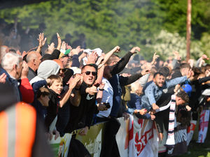 Bucks fans celebrate on a wonderful afternoon. Pic: Kieren Griffin