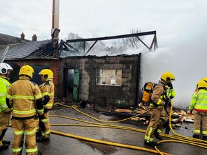 The scene of the blaze near Adderley. Photo: Market Drayton Fire Station.