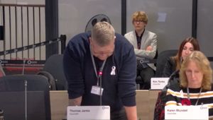 Councillor Thomas Janke reading a speech at Telford & Wrekin Council. Picture: Telford & Wrekin Council.