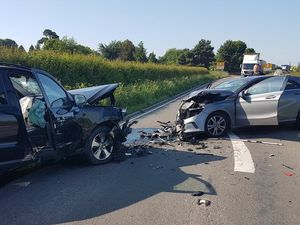 Supporting image for story: Lucky escape as two-car crash shuts A49