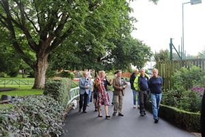 Derwen College staff join the tour of Cae Glas Park with In Bloom judges