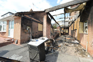DUDLEY PIC MNA PIC DAVID HAMILTON PIC EXPRESS AND STAR 21/4/22 Damage to properties, following a fire at Sandhurst Road, Kingswinford..