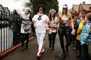 The teachers and staff strutted their stuff to bring smiles and laughter to the children