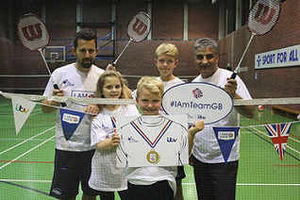 Staff and members at Dudley Leisure Centre preparing for the I am Team GB sports day with councillor Khurshid Ahmed.