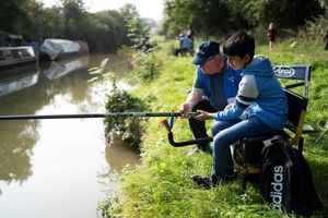 Fishing along the canal