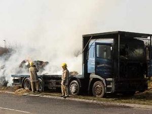 Supporting image for story: Lorry fire causes traffic misery in Hodnet