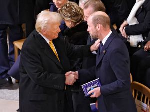 Supporting image for story: William greets Trump at Notre Dame reopening ceremony