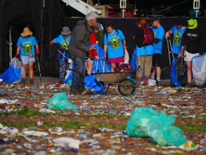 Supporting image for story: Glastonbury Festival clean-up begins as thousands of music fans head home
