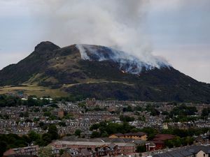 Supporting image for story: Firefighters remain at scene of Arthur’s Seat blaze