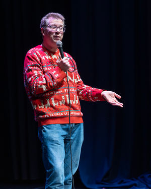 Paul Kerensa appearing at The Edge Comedy Club Christmas Special on Saturday night. Photo: Andy Brooks