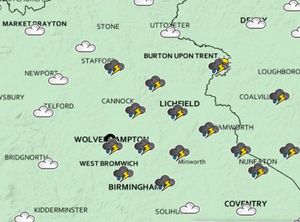 This is the picture on Tuesday at 4pm. Courtesy: Met Office