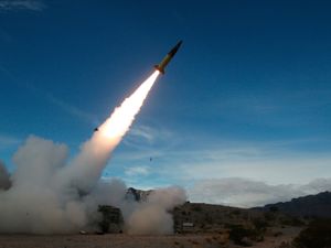 Supporting image for story: Russia says it downed 10 US-supplied missiles over Crimea as Blinken visits Kyiv