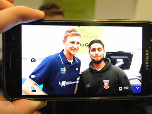 Supporting image for story: Joe Root stops for coffee, questions and selfies in Wolverhampton and Walsall