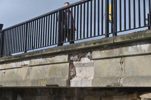 Concern has been raised over stone work on the bridge in Bridgnorth's Low Town. Photo: Steve Leath
