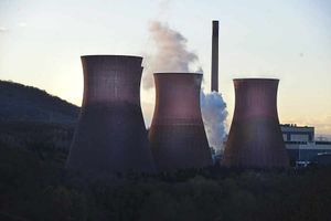 The landmark towers at Ironbridge Power Station