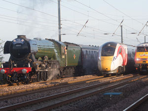 Supporting image for story: Flying Scotsman in Shropshire: Stay off the tracks warning 