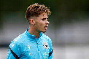 Isaac Price looks on during West Brom training (Photo by Adam Fradgley/West Bromwich Albion FC via Getty Images)