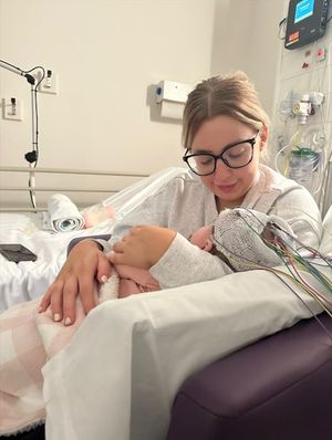 Megan Salvidge with baby Darcie Kettle who has a rare genetic condition