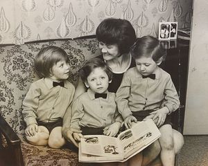 Walsall's four-year-old Fletcher triplets celebrate their birthday in August 1970.