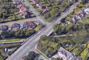 The crash happened on Birmingham Road, near the junction with Charlemont Road, pictured. Photo: Google