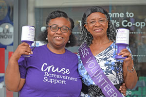 Deloris Smith, right, with charity administrator Monica Gregory 