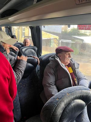 The Bantams fan was invited on board the Saddlers fans' bus. 