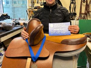 Supporting image for story: Former traffic officer Kate now works with a different type of horse power as an award winning master saddler