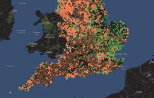 Live map shows areas of recent sewage spills in England. Photo: sewagemap.co.uk