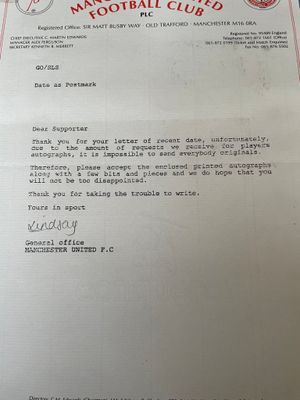 A response outlining the flood of requests going into Manchester United