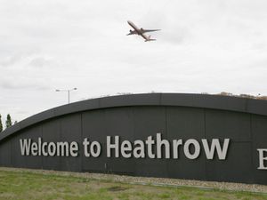 A plane takes off from Heathrow Airport