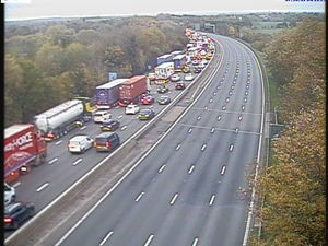 Supporting image for story: Man taken to hospital with 'potentially life-threatening' injuries after M6 junction crash
