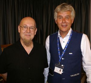 Caption: Simon Jones (left) is welcomed to Shrewsbury Severn Rotary Club by president Johnathan Callwood.