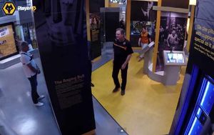 Bully lurks in the shadows (left) as Steve makes an entrance