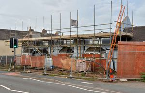 Most of the building had been knocked down by October 2022. 