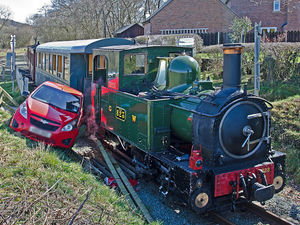 Supporting image for story: Heritage railway train and car in level crossing crash 