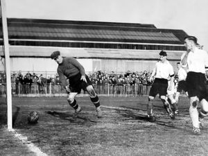 Picture from the Archive - The published caption pasted to the back of this 1952 print in the Star picture archive reads: ‘Wolves goalkeeper Bert Williams was in action again on Saturday, not on one of the crowded First Division grounds but on Burton Albion’s Birmingham League pitch as he tested a shoulder injury.