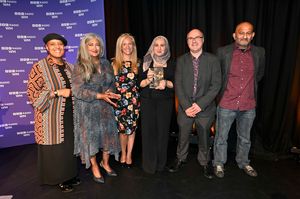 The team from Brushstrokes celebrate their Community Group award win