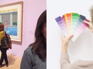 Supporting image for story: You'll never be as innovative as this lady taking paint samples to a David Hockney exhibition