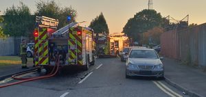 Firefighters in attendance at the scrapyard in the Coppice Side Industrial Estate in Brownhills
