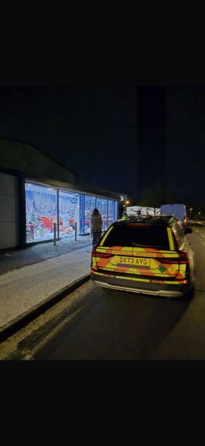 Police at MG Repair Centre,