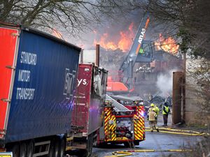 Supporting image for story: Shock scenes as flames erupt as 100 tonnes of scrap go on fire at a yard in Kingswinford