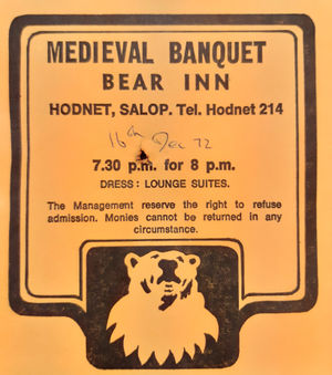 Publicity for one of the regular medieval banquets.