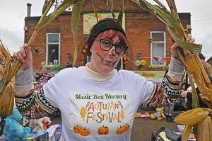 Kelly Scarlett pictured enjoying the autumn-themed fun