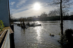 The river at the front of the cottage