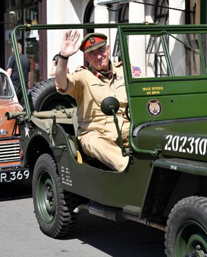 Dave Williams drives a 1940s jeep through the museum