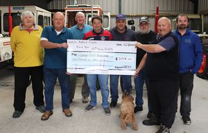 Glyn Vaughan of Crymych First Responders receive the cheque from WNTRR 2025 proceeds