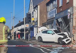 The Mercedes crashed overnight into the Turkish Barbers. Photo: Kash Khan.